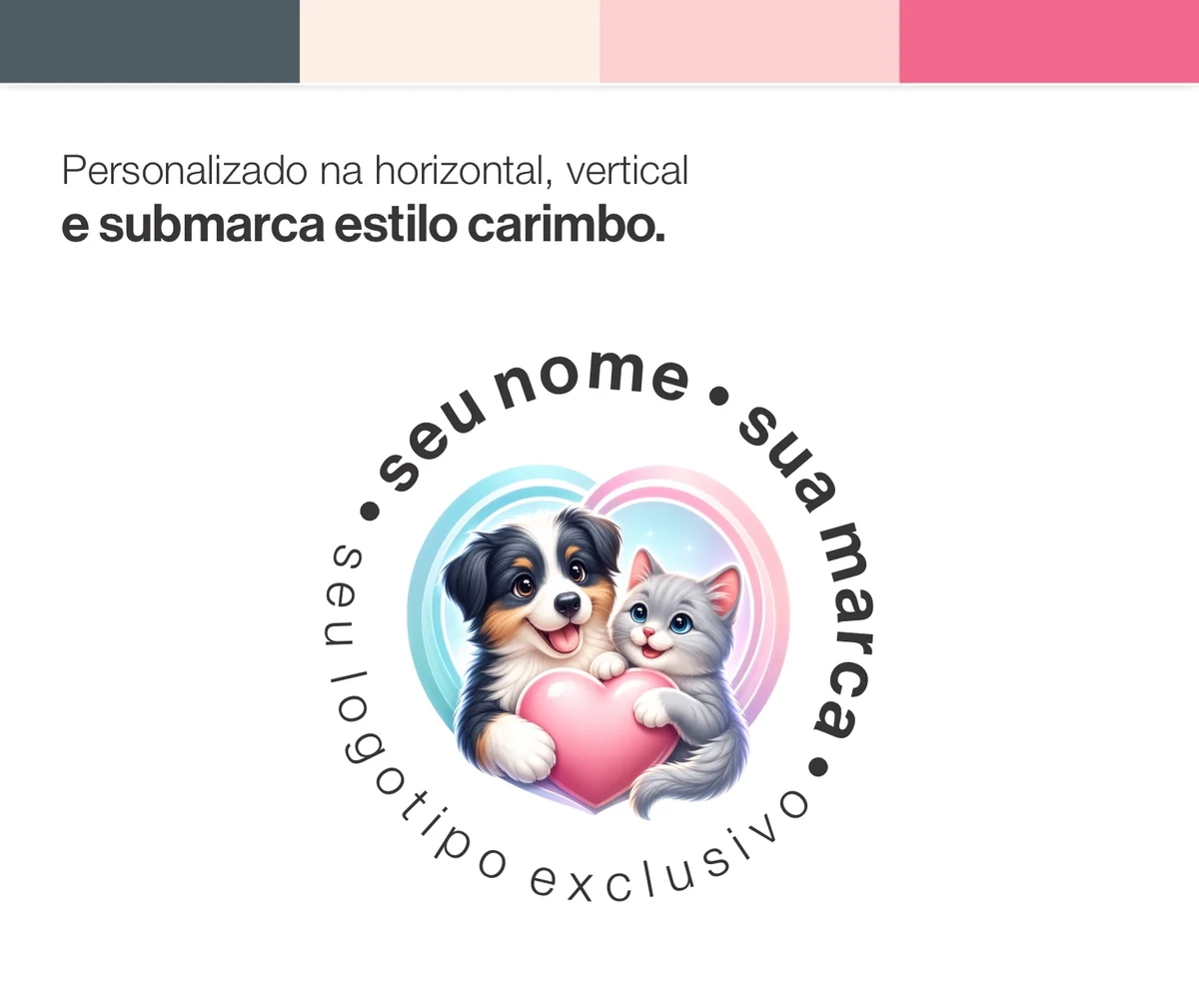 Um mesmo logotipo em versão horizontal e em versão carimbo